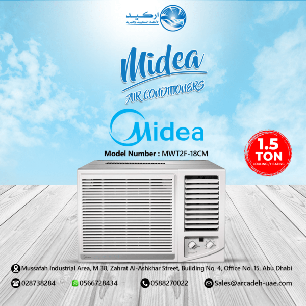 Midea 1.5 Ton Window AC Super Quiet Piston Compressor Model MWT2F-18CM